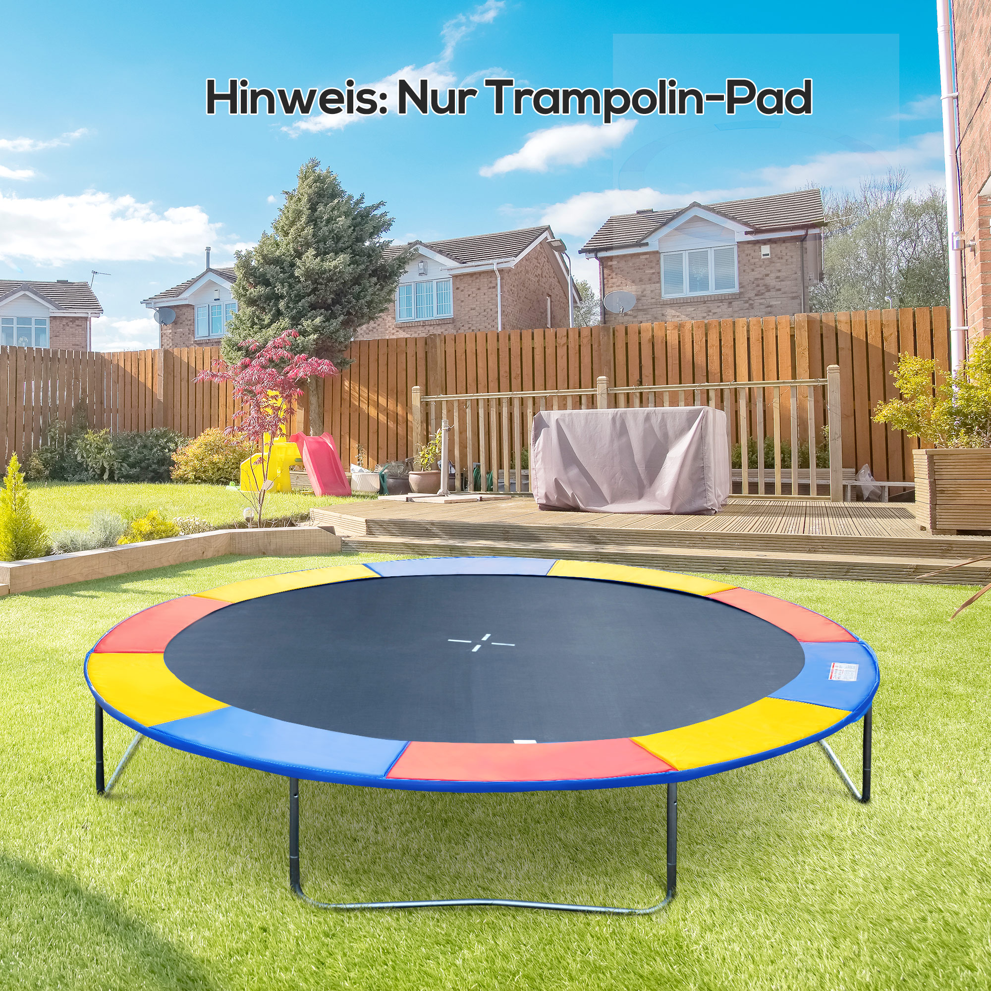 Trampolin Randabdeckung Sicherheitsnetz Wetterplane Leiter Randabdeckung: Ø 244cm Bunt