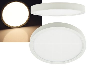 LED Deckenleuchte "Santano 18w", Ø 22,5cm, 18W, 1860lm, 3000K warmweiß LED Deckenleuchte "Santano 18w", Ø 22,5cm, 18W, 1860lm, 3000K warmweiß