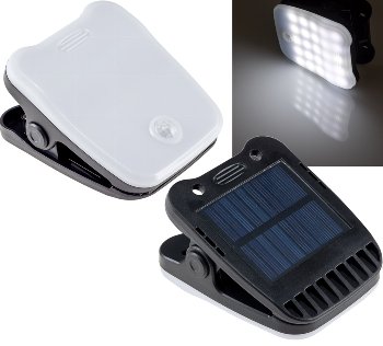 LED Solar Klemmleuchte "SWK 8020", PIR Bewegungsmelder, 25 LEDs, IP44