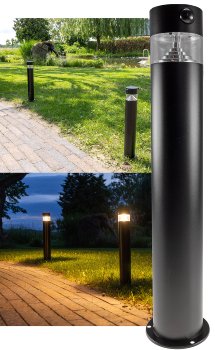 LED Solar Wegeleuchte "SWL-AS50", IP44, warmweiß 3000K, PIR Sensor, 50cm