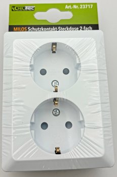 MILOS Schutzkontakt-Steckdose 2-fach, 250V~/ 16A, 1x UP, weiß matt
