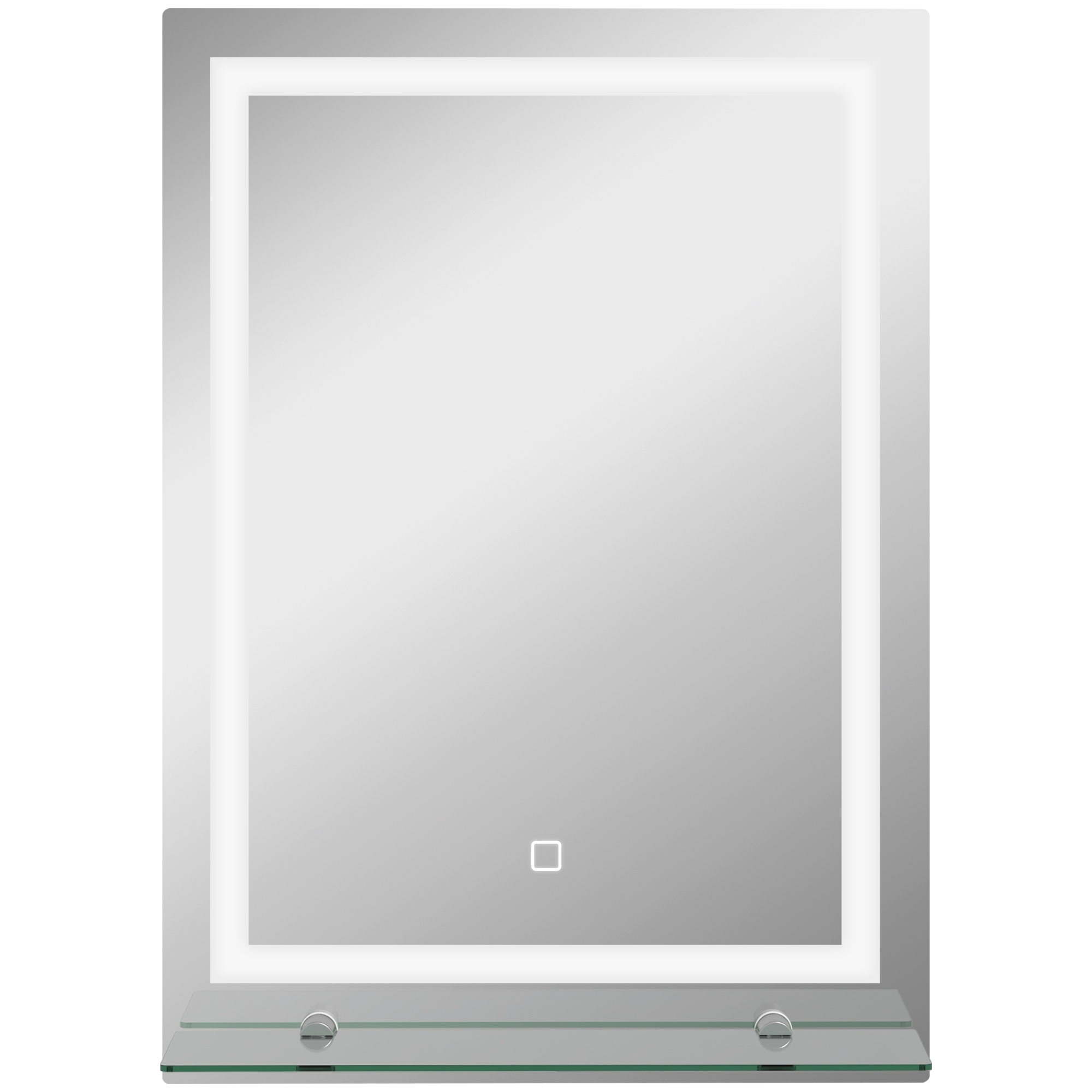 LED-Badspiegel, dimmbar, Anti-Beschlag, Touch-Schalter, Ablage, 50 x 70 cm, Silber LED-Badspiegel, dimmbar, Anti-Beschlag, Touch-Schalter, Ablage, 50 x 70 cm, Silber