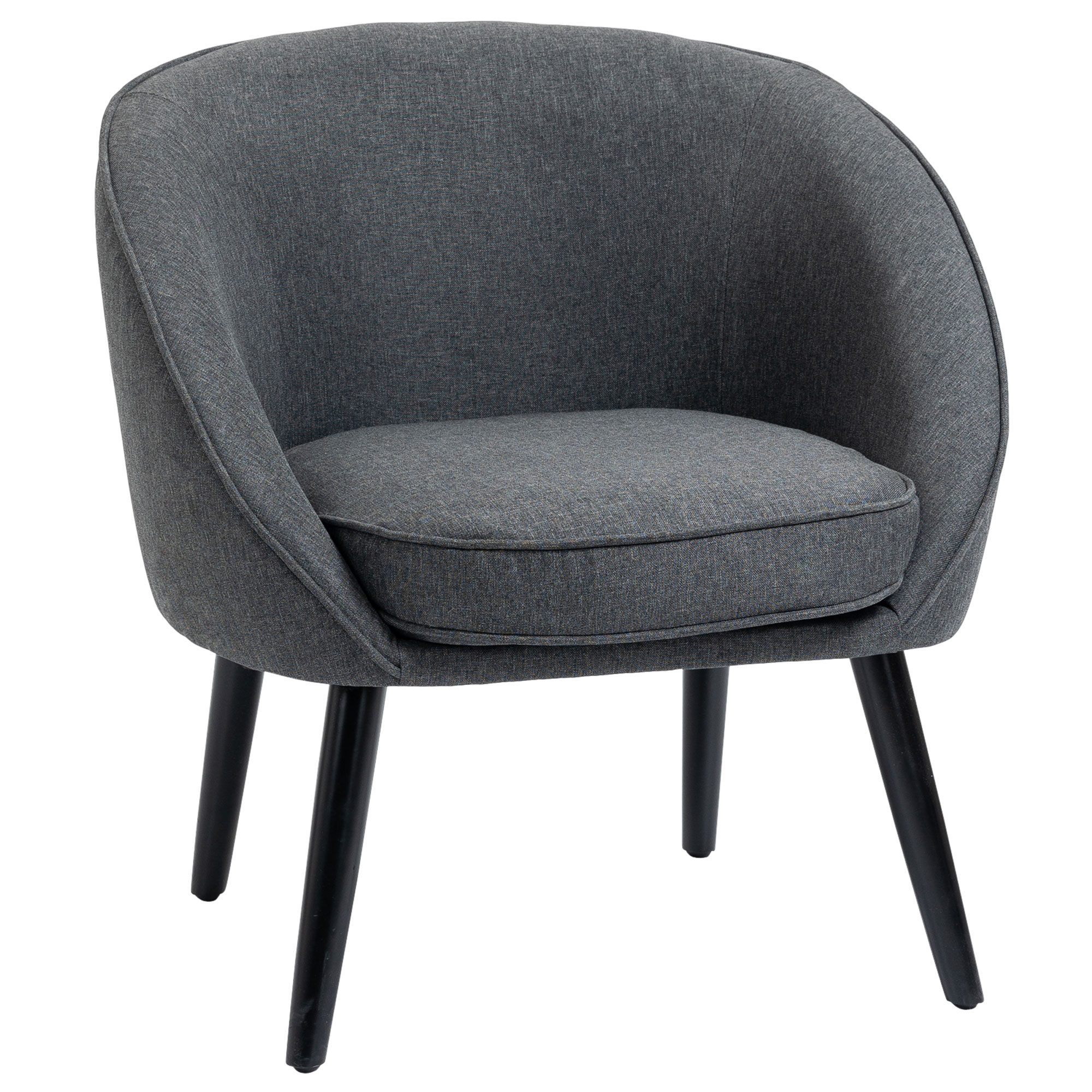 Loungesessel Cocktailsessel bis 150 kg, Leinen-Optik Holz Grau 71 x 65 x 75 cm Loungesessel Cocktailsessel bis 150 kg, Leinen-Optik Holz Grau 71 x 65 x 75 cm