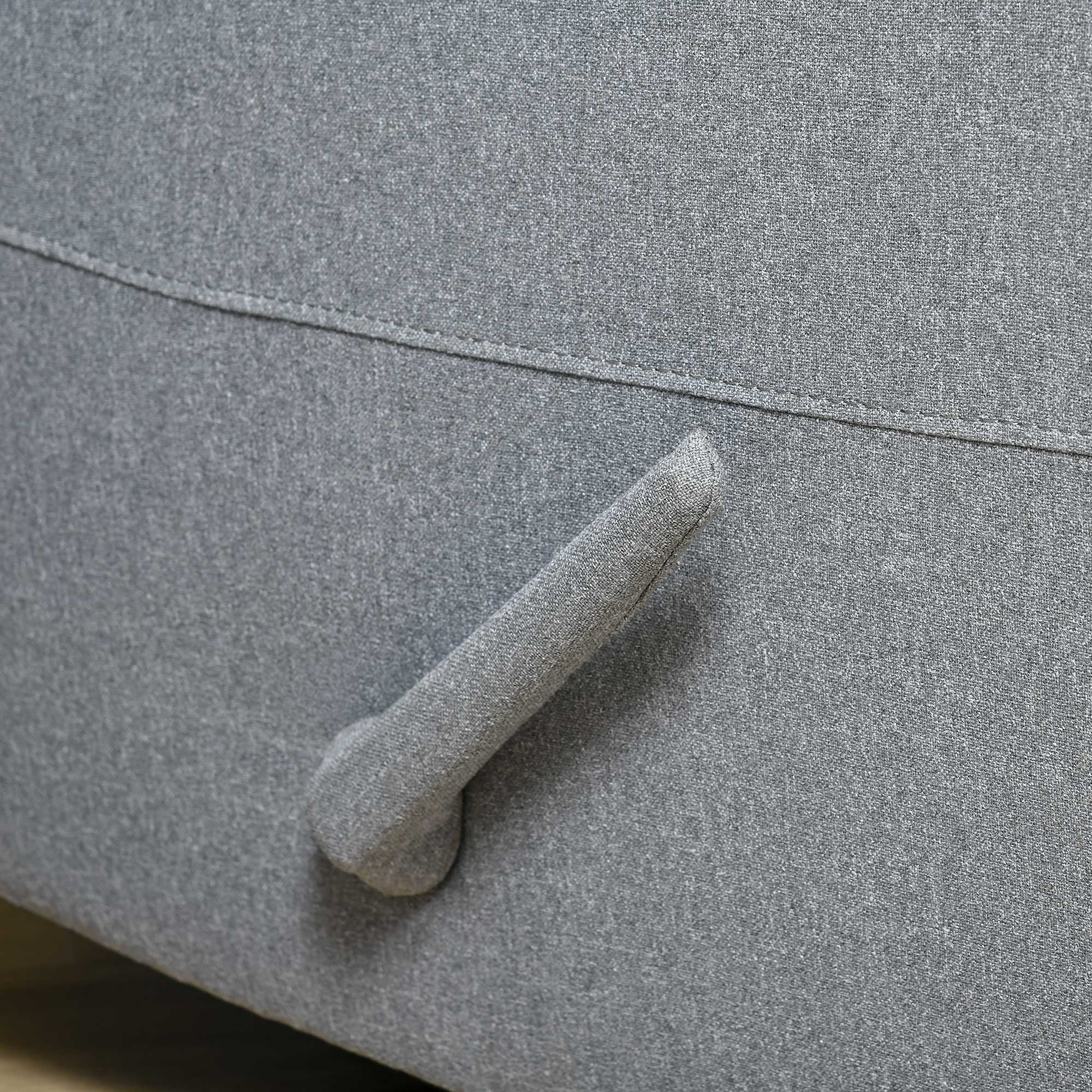 Relaxsessel Manuell Fernsehsessel mit Liegefunktion, Leinenoptik, TV-Sessel mit Seitengriff, Fußstütze, bis 150 kg Belastbar, für Wohnzimmer, Hellgrau