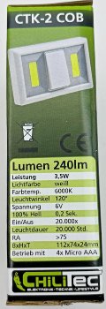 LED Klebeleuchte "CTK2 COB", Batteriebetrieb, 240lm, 6000k, Magnet