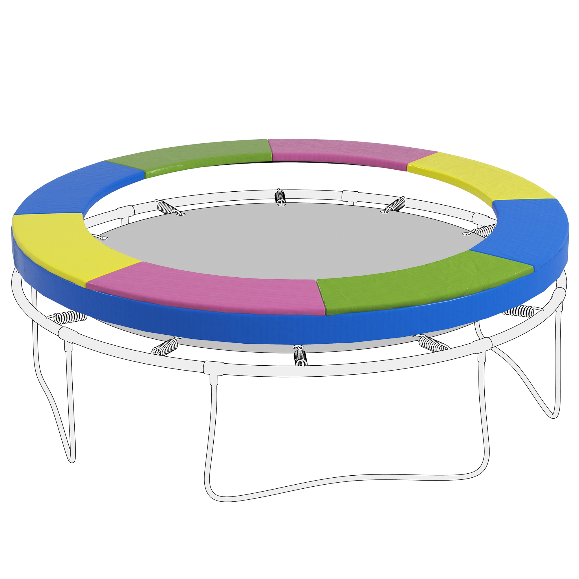 Ersatz-Randabdeckung für Trampoline, wasserfest, reißfest, Ø305 cm, bunt