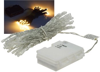 LED Batterie-Lichterkette "CT-TK50" 5m, warmweiß, IP44, 50 LEDs, mit 6Std.Timer LED Batterie-Lichterkette "CT-TK50" 5m, warmweiß, IP44, 50 LEDs, mit 6Std.Timer