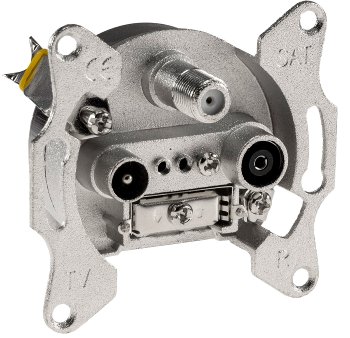 DELPHI Antennendose TV+Radio+Sat, inkl. Rahmen, UP, weiß