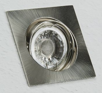 Decken-Einbaustrahler "SE80" chrom-matt, schwenkbar, 80x80mm, für 50mm Lampen Decken-Einbaustrahler "SE80" chrom-matt, schwenkbar, 80x80mm, für 50mm Lampen