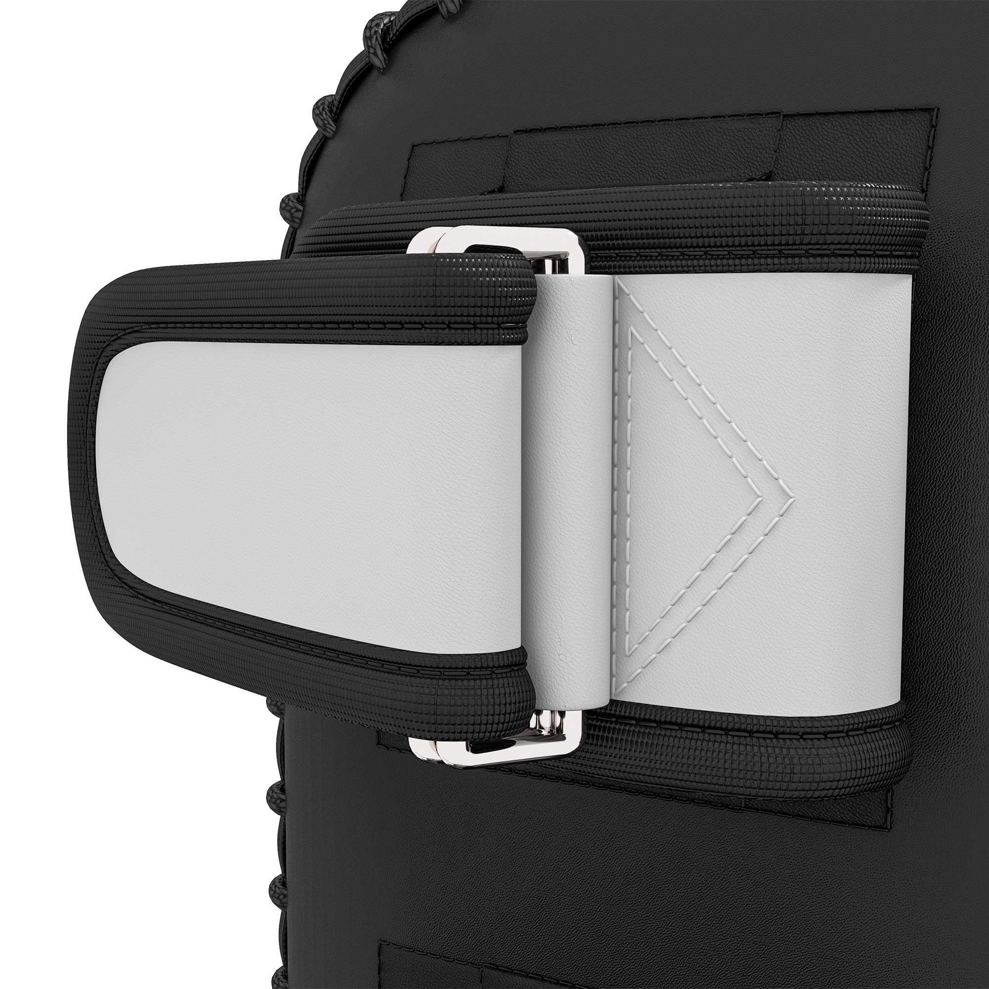 Kickpolster fürMuay Thai, Kickboxen, Kunstlederbezug, 0,4 kg, 38x20x18 cm, Schwarz/Rot/Weiß