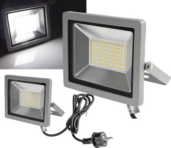 LED-Fluter SlimLine "CTF-SLT 30" silber, 30W, 2960lm, 4000K, neutralweiß, IP44 LED-Fluter SlimLine "CTF-SLT 30" silber, 30W, 2960lm, 4000K, neutralweiß, IP44