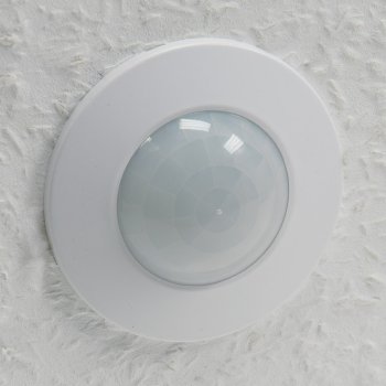 Decken-Einbau-Bewegungsmelder 360° FLAT, PIR, LED geeignet, 8m Detektion, 80x30mm