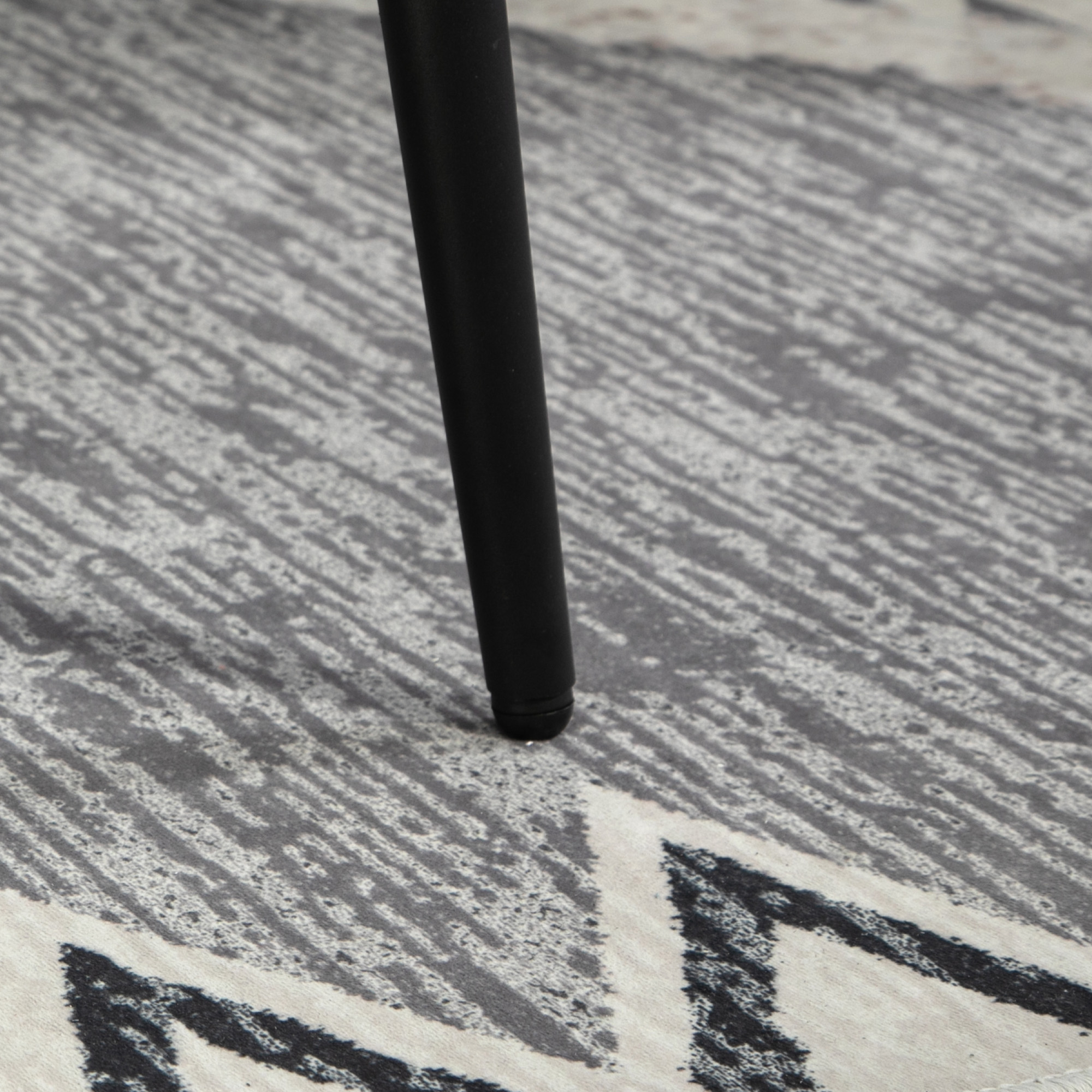 Hocker, Fußstütze, gepolsterter Sitz, Kaschmir-Optik, Stahlbeine, 42 x 42 x 44 cm, Dunkelgrau