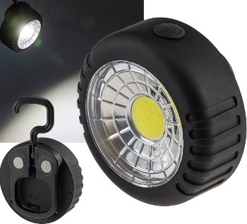 LED Arbeitsleuchte mit Magnet "COB 100", 3x AAA Batterie, Haken, 75x35mm, 6000k
