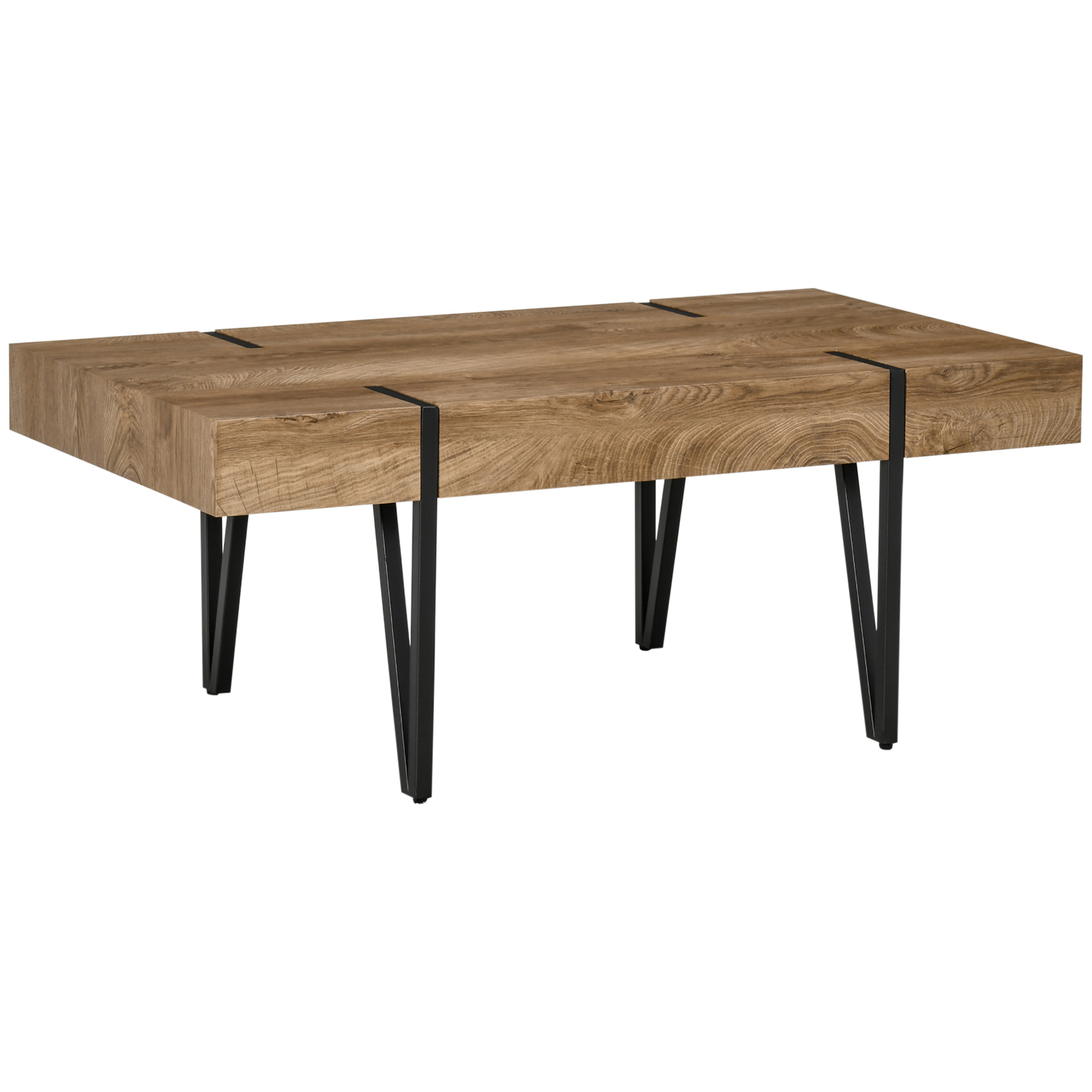 Couchtisch im Industriedesign 105 cm x 60 cm x 42 cm Schwarz + Braun Couchtisch im Industriedesign 105 cm x 60 cm x 42 cm Schwarz + Braun