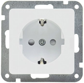 DELPHI Schutzkontakt-Steckdose, weiß, 250V~/ 16A, Steckanschluss, OHNE Rahmen