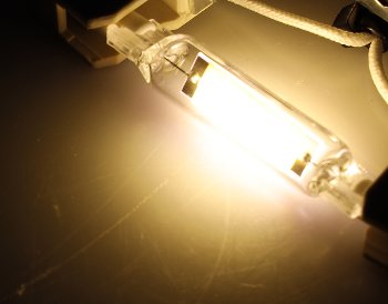 LED Strahler R7s "Glas RS78", 360°, 480lm, 78mm, 2900k / warmweiß