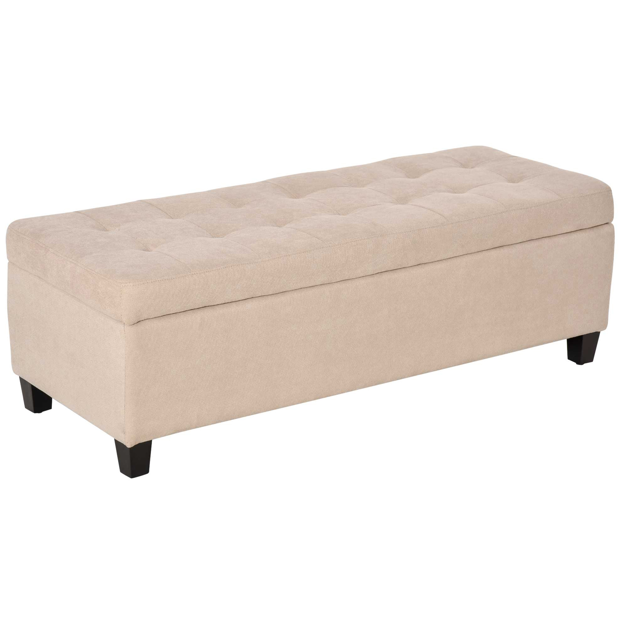 Polsterbank mit Stauraum, Knopfheftung, bis 120 kg, 125 x 49 x 41,5 cm, Beige Polsterbank mit Stauraum, Knopfheftung, bis 120 kg, 125 x 49 x 41,5 cm, Beige