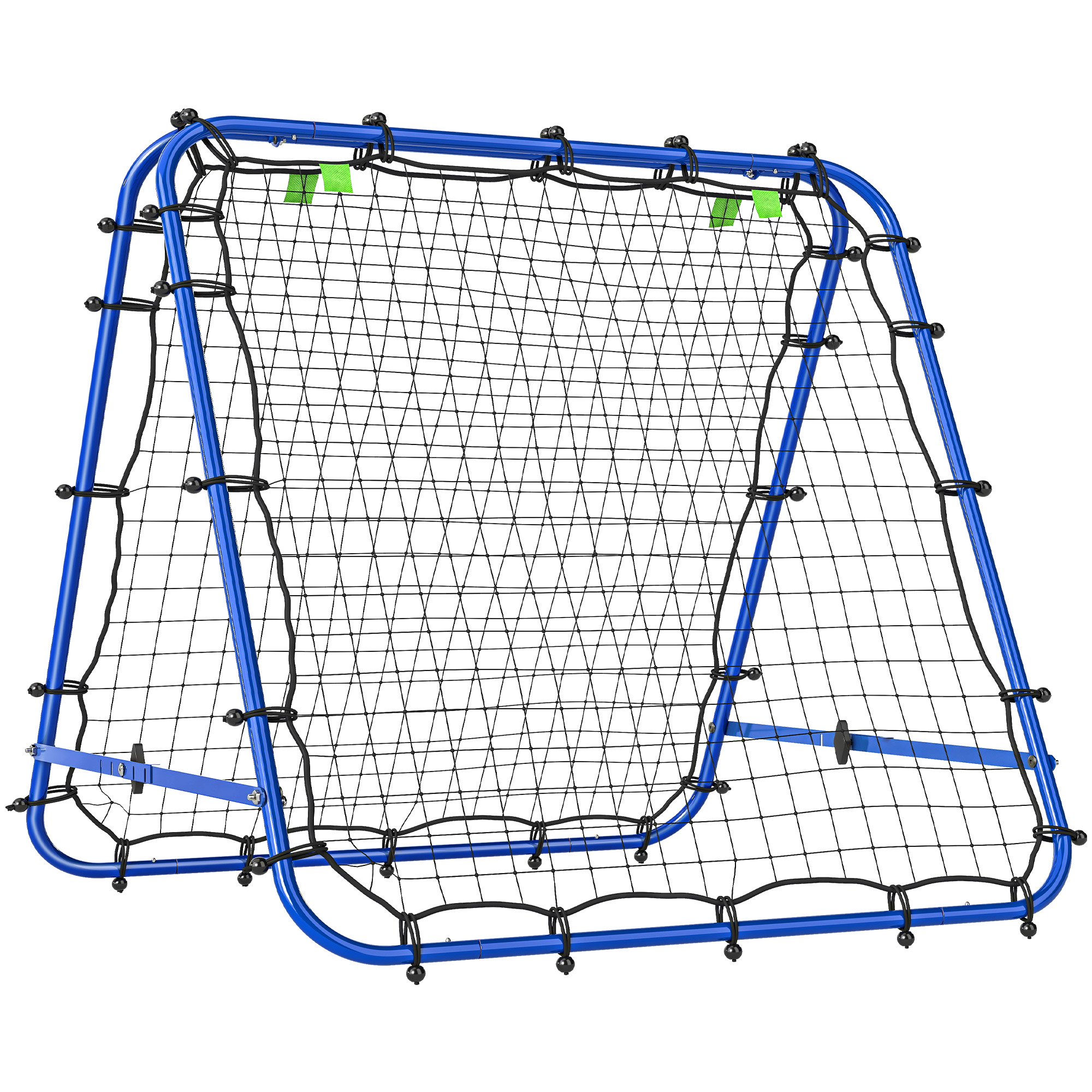 Rebounder für Fußball, verstellbar Prellwand mit 5 Winkelpositionen und Rückprallwand Netz, 100 x 95cm Kickback Tor Fußballtor für Jugendliche, Rückprallwand für Handball Training, Blau