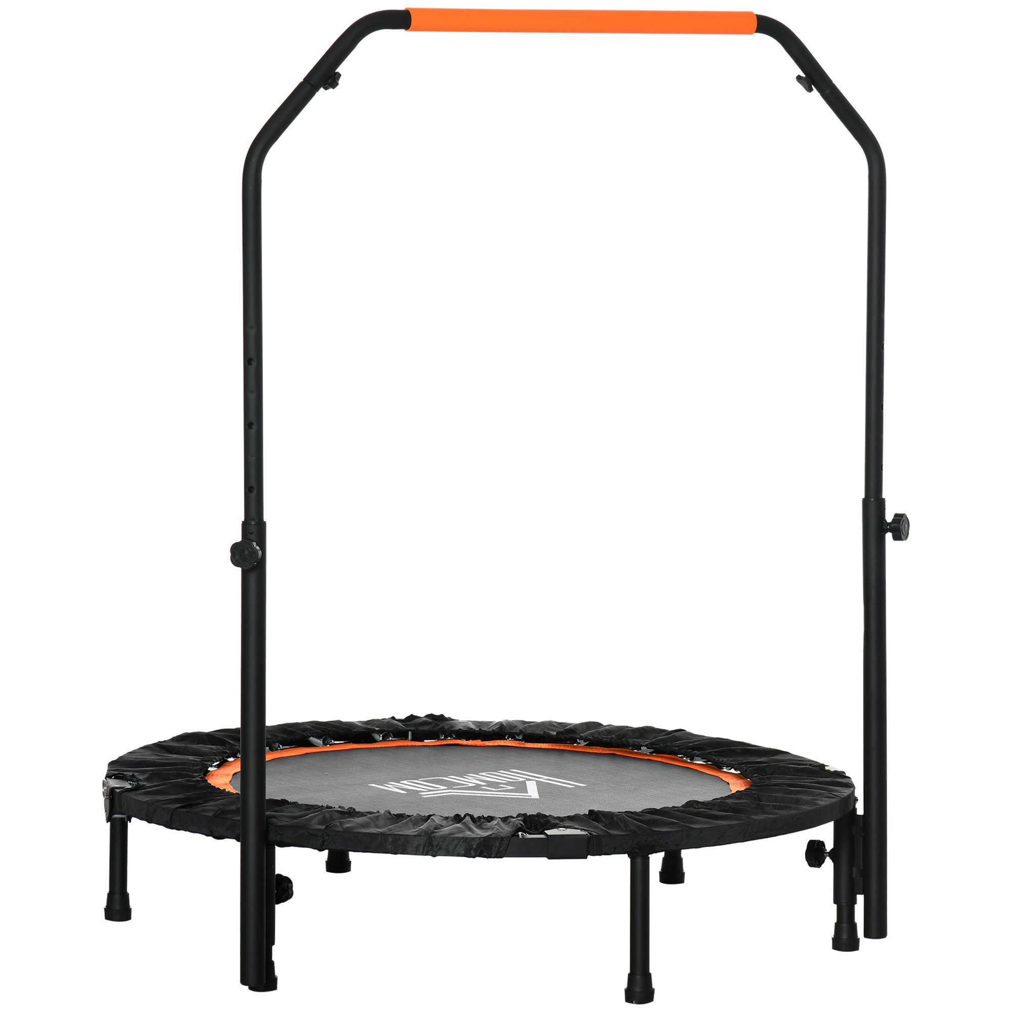 Fitnesstrampolin, klappbar, verstellbarer Haltegriff, Ø102 x 123H cm, bis 100 kg, Schwarz