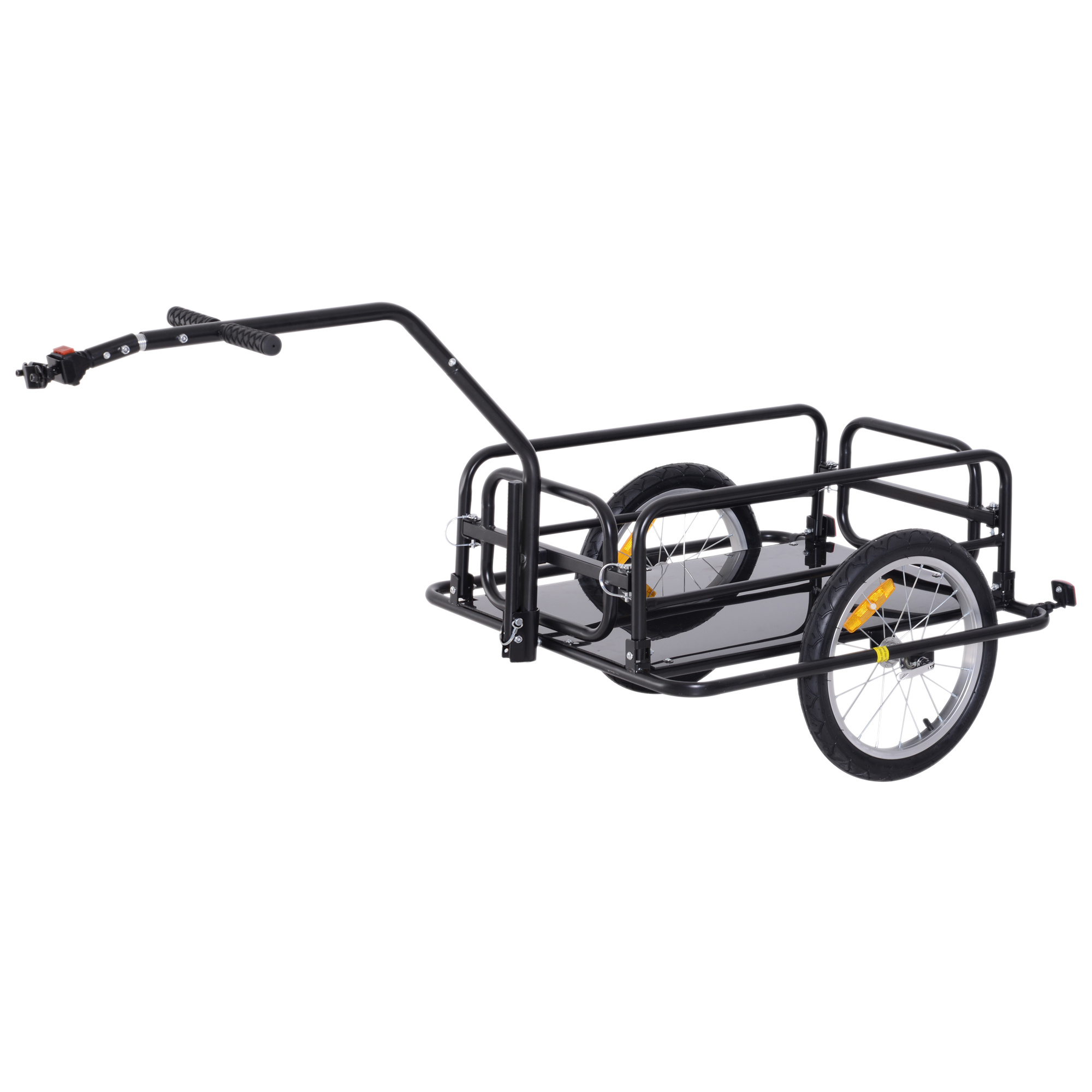 Fahrradanhänger Klappbar Lastenanhänger mit Kupplung, Kuppler & Reflektoren Transportwagen bis 40 kg belastbar, Transportanhänger Anhänger für Camping, Einkaufen, Umzug 155 x 71,5 x 77 cm